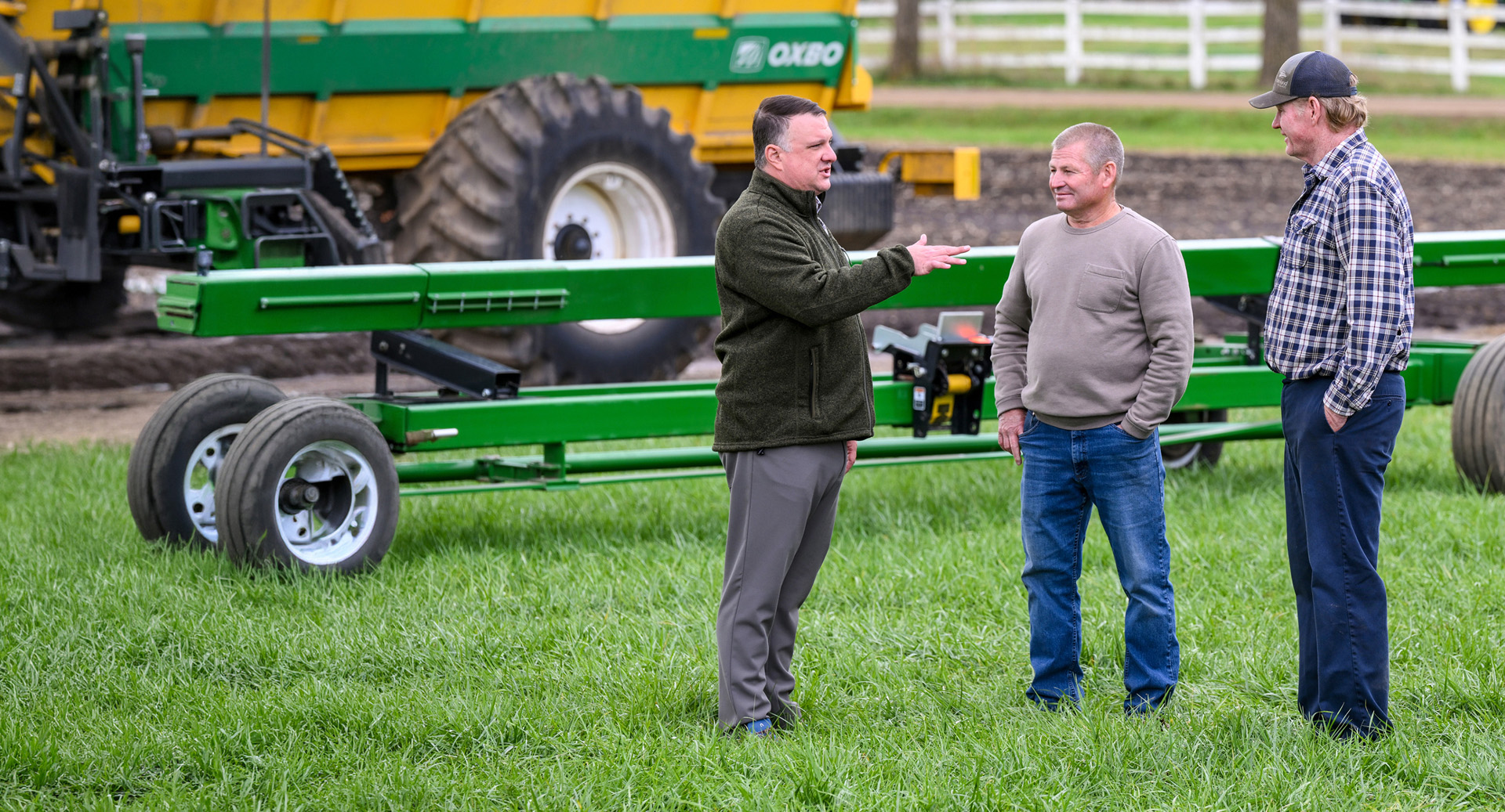 Matt Hall speaking with Michigan farmers